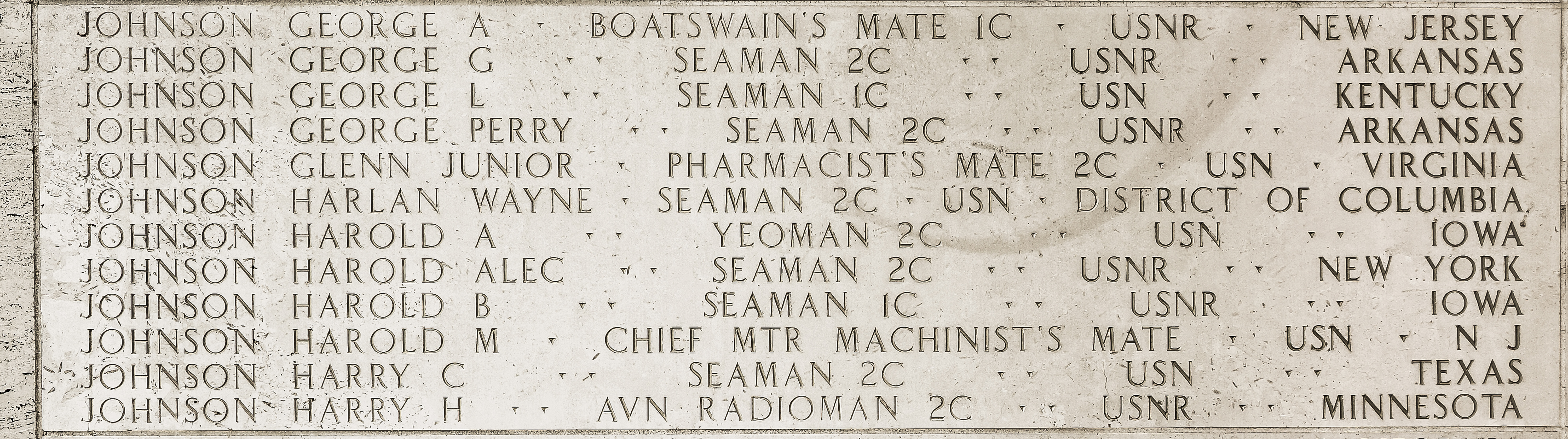 George A. Johnson, Boatswain's Mate First Class